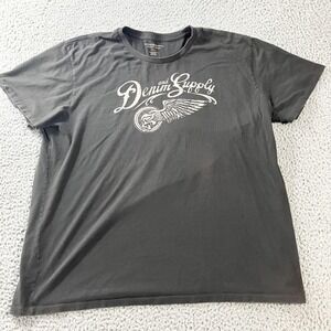 Denim & Supply Ralph Lauren Shirt Mens 2XL Black‎ Graphic Eagle Motorcycle Skull